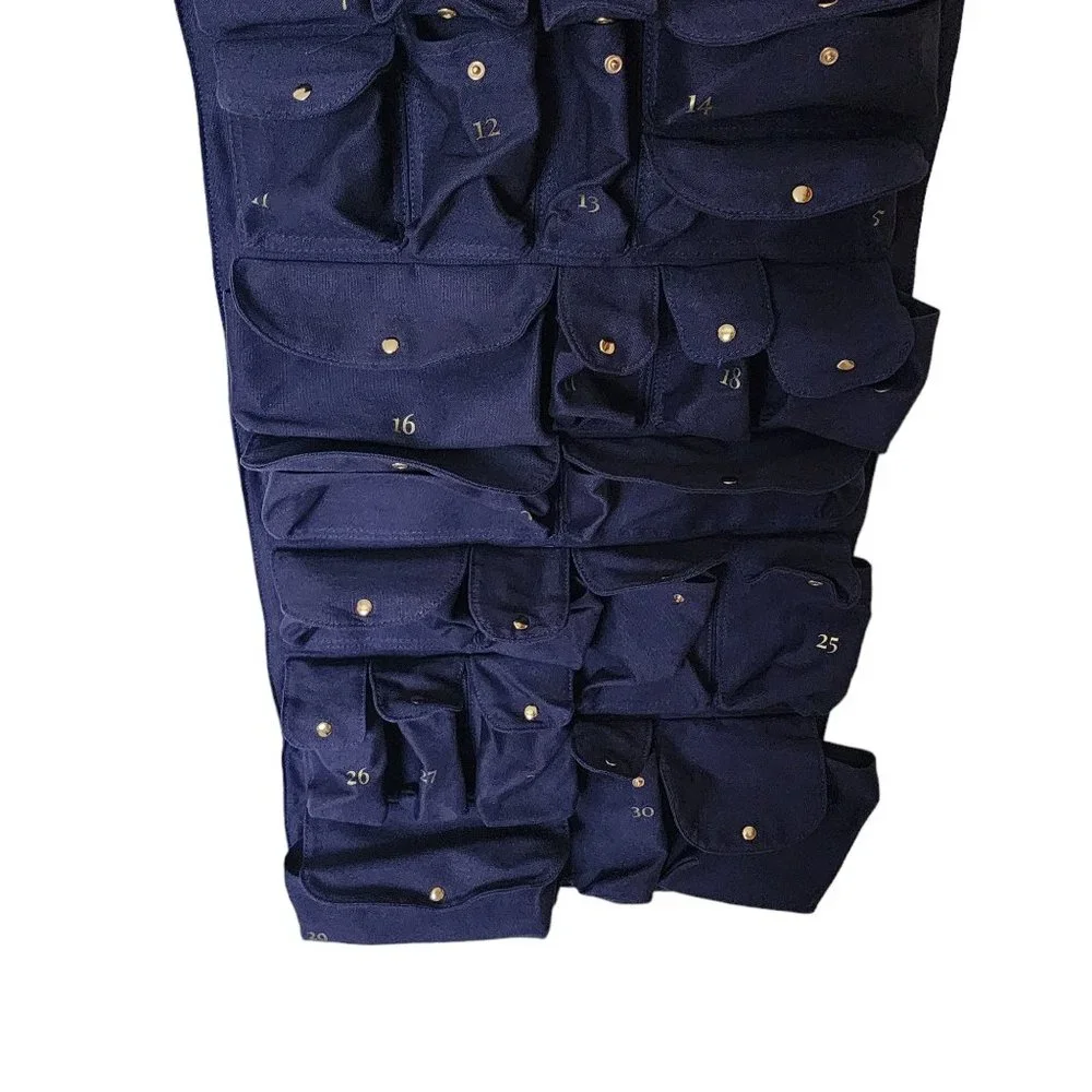 Hanging Pocketed‎ Advent Calendar Snap Button 30 Pockets Organizer